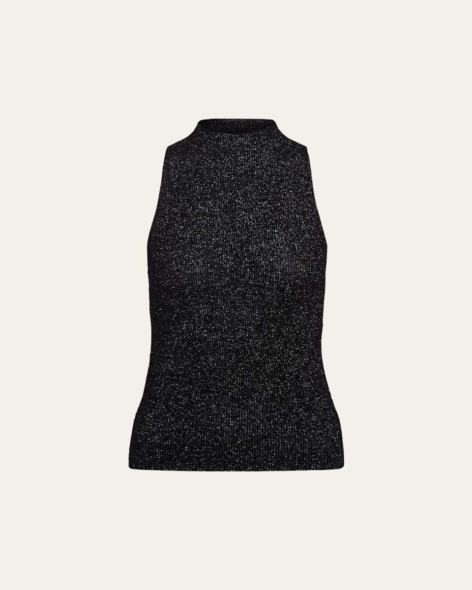 Metallic Mock-Neck Tank Top